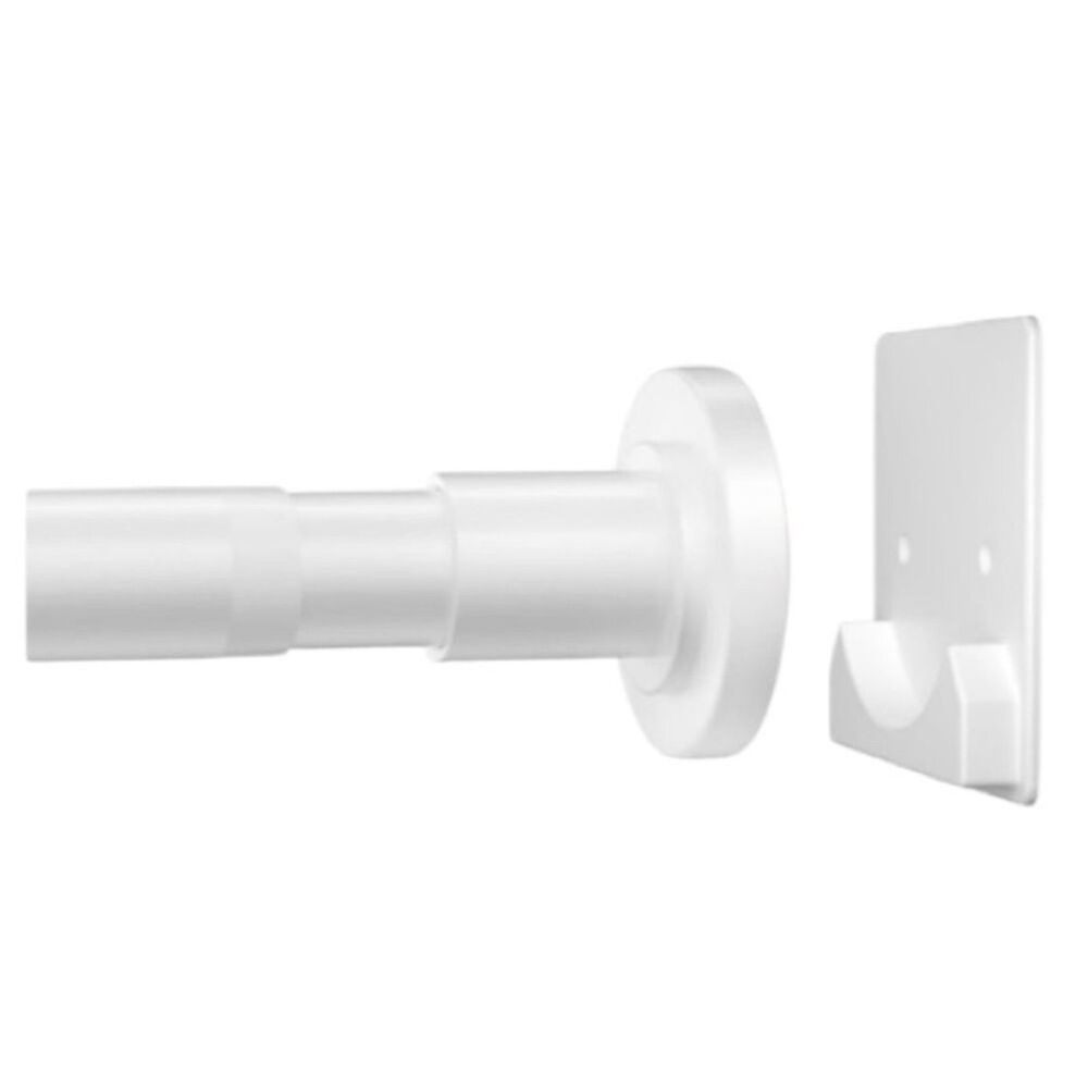 White New 1 Shower Curtain Rod 1 Inch Diameter Adjustable 32 to 68",with Holders